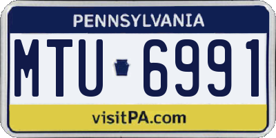 PA license plate MTU6991