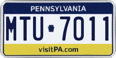 PA license plate MTU7011