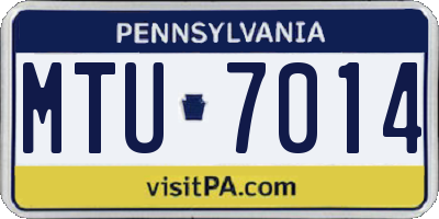 PA license plate MTU7014