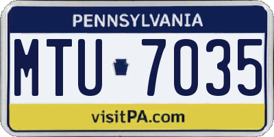 PA license plate MTU7035