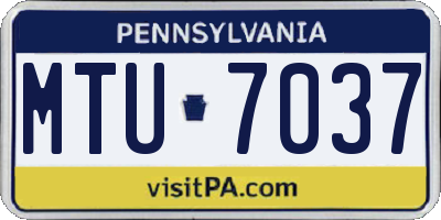 PA license plate MTU7037