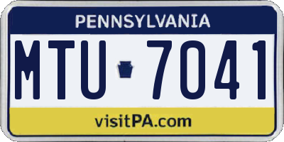 PA license plate MTU7041