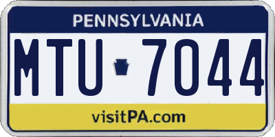 PA license plate MTU7044
