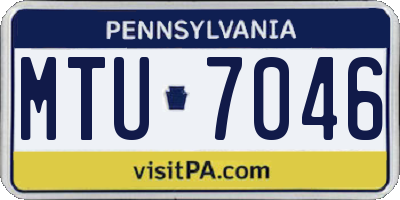 PA license plate MTU7046