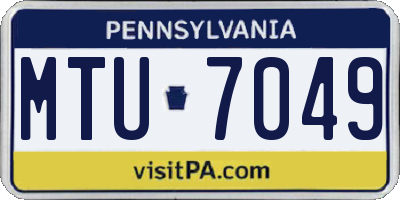 PA license plate MTU7049