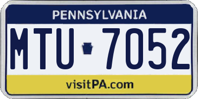 PA license plate MTU7052