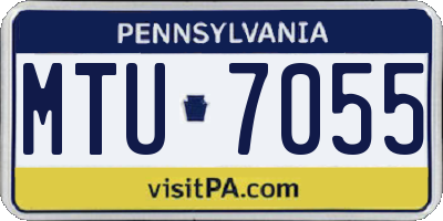 PA license plate MTU7055