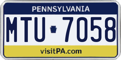 PA license plate MTU7058