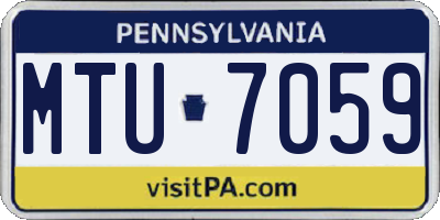 PA license plate MTU7059