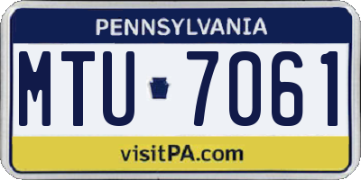 PA license plate MTU7061