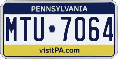 PA license plate MTU7064