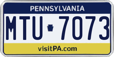 PA license plate MTU7073
