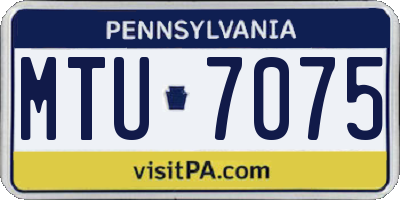 PA license plate MTU7075