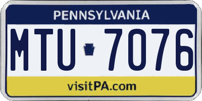 PA license plate MTU7076