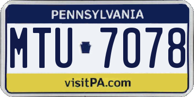 PA license plate MTU7078