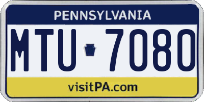PA license plate MTU7080