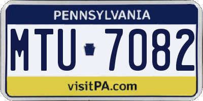PA license plate MTU7082