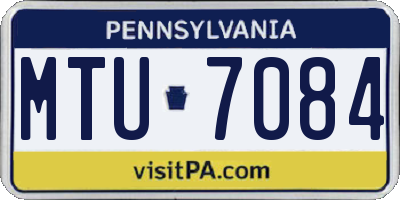 PA license plate MTU7084