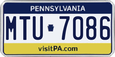PA license plate MTU7086