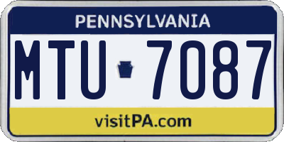 PA license plate MTU7087
