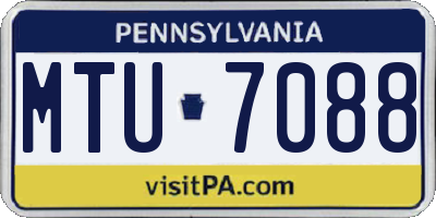 PA license plate MTU7088