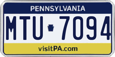 PA license plate MTU7094
