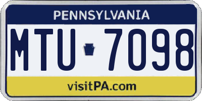 PA license plate MTU7098
