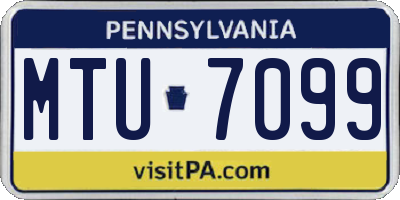 PA license plate MTU7099