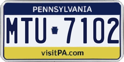 PA license plate MTU7102