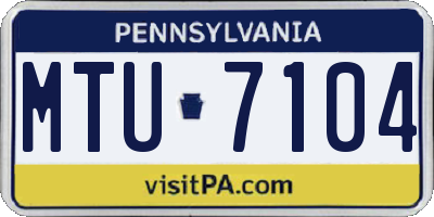 PA license plate MTU7104