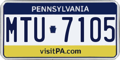 PA license plate MTU7105