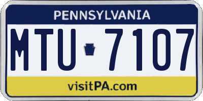 PA license plate MTU7107