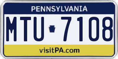 PA license plate MTU7108