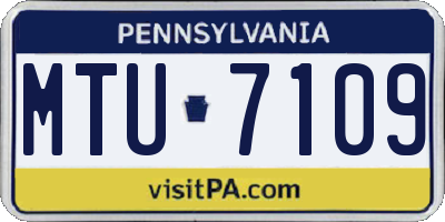 PA license plate MTU7109
