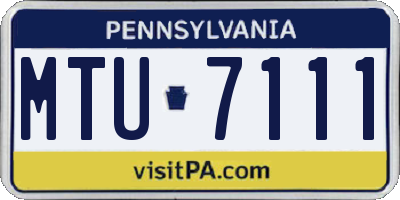 PA license plate MTU7111