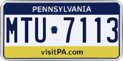 PA license plate MTU7113