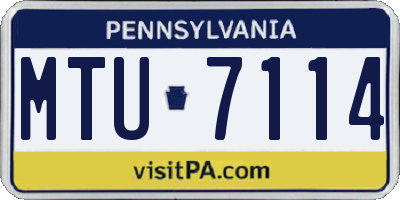 PA license plate MTU7114