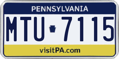 PA license plate MTU7115