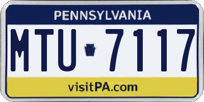 PA license plate MTU7117