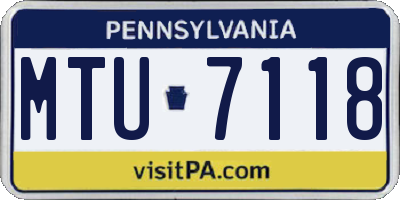 PA license plate MTU7118
