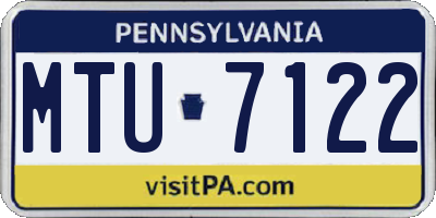 PA license plate MTU7122