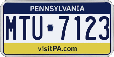 PA license plate MTU7123
