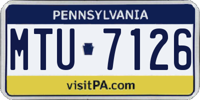 PA license plate MTU7126