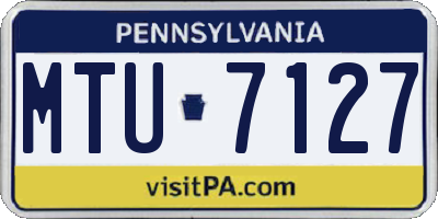 PA license plate MTU7127