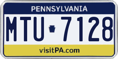 PA license plate MTU7128