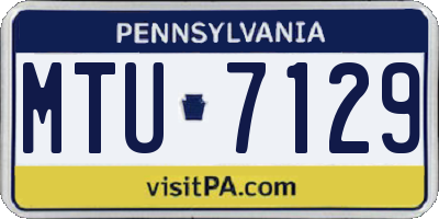 PA license plate MTU7129