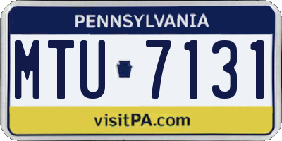 PA license plate MTU7131