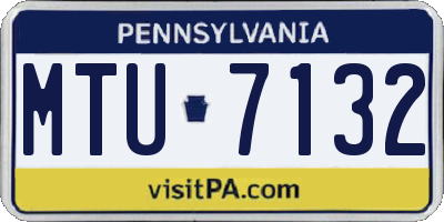 PA license plate MTU7132