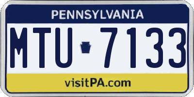 PA license plate MTU7133