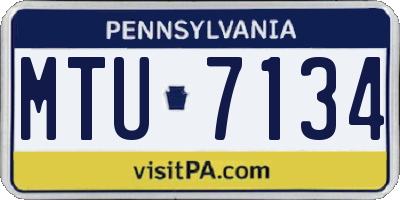 PA license plate MTU7134